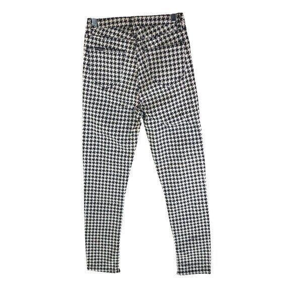 Lip Service Womens Houndstooth Needle Skinny Jeans Zipper Ankle Black White 27 - Picture 3 of 6